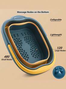 Foldable Foot Bath Soaking Bucket With Handle, Foot Care Bath Tub, Foot Bath Tub, Plastic Foot Spa Soaking Tub, Laundry Basket With Massager Acupoints For Washing, Sleep Aid, Foot Care Bathtub Bowl For Pain Relief, Bath Massager For Dry And Cracked Feet