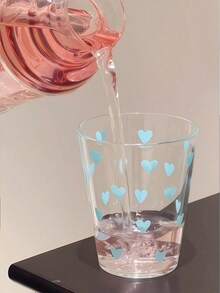 1 件心形玻璃杯，女士办公室家用耐热马克杯，适合咖啡馆、家庭、餐厅、派对、节日返校礼物 - 彩色 - 查看 4