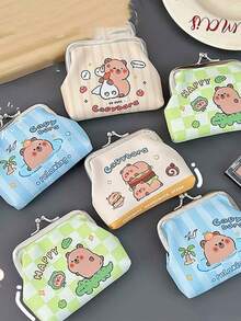 1pc Fashion Creative Capybara Design Coin Purse, Cute Capybara Coin Wallet Mini Pouch - View 2