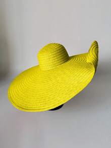 1pc Women's Large Brim Breathable Sun Hat, Solid Color, Comfortable And Suitable For Fishing, Cycling, Outdoor Activities, Beach Fun - Khaki - View 13