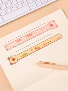 1pc 15 Cm Measuring Ruler, Creative Cartoon Animal Shape Ruler, Stationery Ruler With Wavy Line School Supplies - Multicolor - View 8