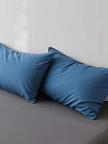 1pc Dark Blue Anti-Pilling Breathable Japan Style Boys & Girls School Student Dormitory Dress-Up Seasonal Small Size Pillow Sham & Decorative Bed Pillow Cover Fits Twin, Full, Queen, King Sizes - Blue - View 6