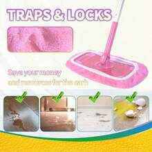 1/3/5 件可重复使用拖把垫替换装适用于 - 可水洗超细纤维干湿拖把垫，兼容扫地拖把，非常适合表面和硬木地板清洁（不含拖把） - 彩色 - 查看 3