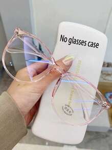 Fashion Glasses, Clear Lenses, Unisex Glasses, Black, Pink And Clear Frames, Eye Protection And Fashion For Summer Beach Vacation,Outdoor,Travel