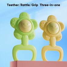 0-3 Years Baby Grasping Toy, Teething Soft Sunflower Bell Baby Rattle Toy, Early Educational Developmental Toy - Multicolor - View 3