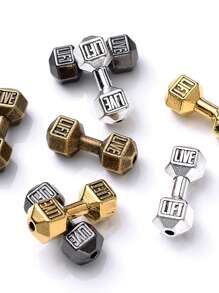 10pcs 8x20mm Antique Dumbbell Beads Alloy Barbell Spacer Beads For Jewelry Making Bracelet Necklace Diy Craft Accessories