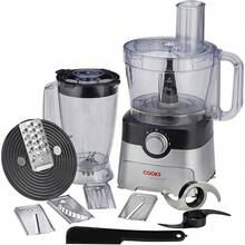 Cooks Professional Food Processor 1000W | Multifunctional Kitchen Chopper & Blender For Chopping Slicing Grating Kneading Blending | 2L Mixing Bowl & 1.8L Blender Jug | Black… - Black and Silver - View 5