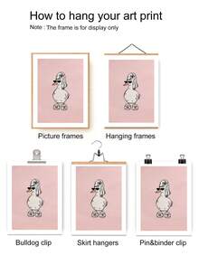 Tranh canvas hình vịt ngộ nghĩnh, màu hồng, trang trí tường phòng tắm hài hước, phong cách trang trại cổ điển, tranh vẽ vịt quàng khăn rằn kiểu nông thôn, trang trí nhà cửa thời trang, phòng khách, phòng ngủ, văn phòng, không khung. - Nhiều màu - Xem 8