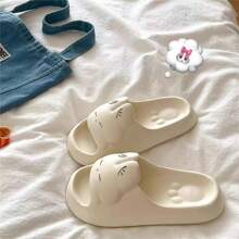 Cute Cartoon Rabbit Design Soft, Breathable, Non-Slip Sole, Solid Color, Comfortable EVA Slippers For Women, Suitable For Home And Bathroom, Can Be Worn Year-Round