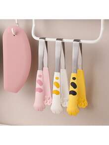 1pc Cat Paw Shaped Kitchen Food Clip, Multi-Functional Baking Tongs Bread Clamp - Multicolor - View 3