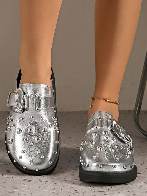 نساء الأزياء منصة وكعب الأحذية المسامير الشخصية السوداء (مقترح أخذ مقاس أكبر)