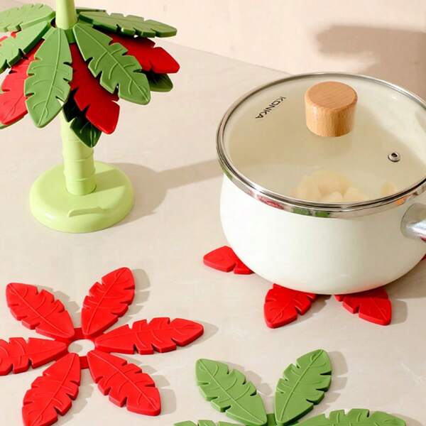 5pcs Heat Resistant Placemats, Anti-Scald Table Mat, Bowl Pad, Pot Pad, Hot Pot Pad