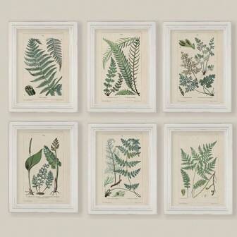 1/3Pcs Botanical Fern Prints Gallery Wall Arts,Minimalist Green Plant Art Posters, Minimalist Home Decoration Painting Optional Frame ,Wall Art With Frame