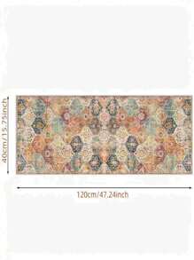 1pc Best-Seller [5mm Thickness] Boho Style Printed Kitchen Mat, Living Room Rug, Bedroom Carpet - 100% Polyester Fiber, Stain Resistant, Anti-Slip Bottom, Machine Washable - Suitable For Indoor And Outdoor Area, Kitchen, Home Decor, Room Decor, Bedroom, Laundry Room - All Season Use.