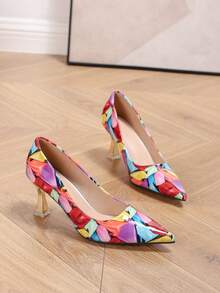 New Fashion Women High Heels Mid Heel Pointed Toe Versatile Pumps - Color - View 5