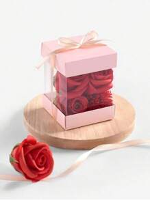 10PCS Square Transparent Gift Boxes With Ribbons, Small Empty Party Gift Boxes, Candy Biscuits, Paper Cups, Cake, Jewelry Boxes, Wedding Gifts, Love Gifts, Birthday Parties Summer Necessity For Women Storage Organizer Gift Travel