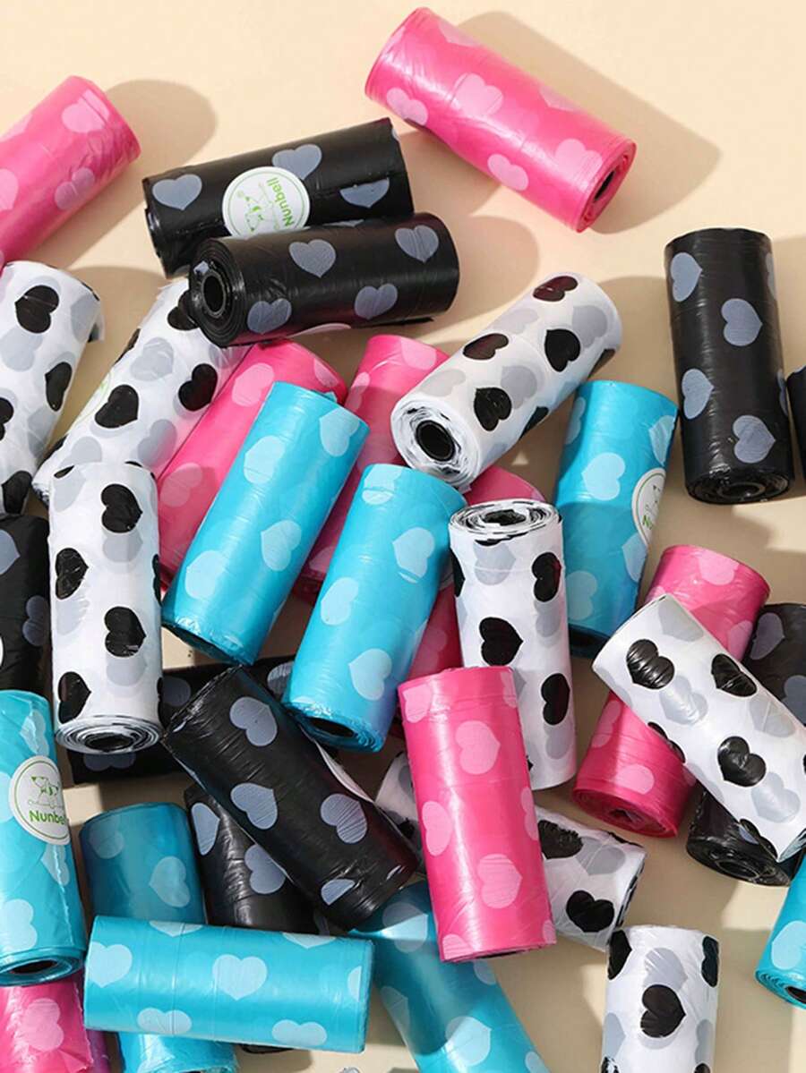 3/5/10卷婴儿一次性尿布袋，带分配器的垃圾袋，方便快捷的尿布处理，无香型，15个/卷 - 彩色 - 查看 1