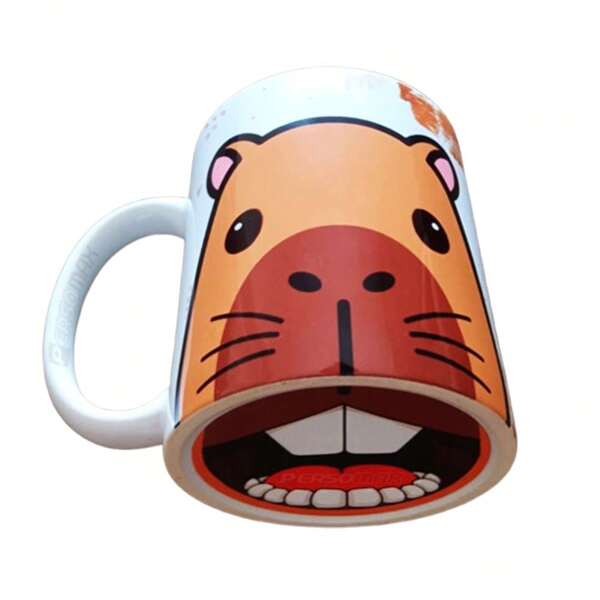 Caneca Capivara Fofa Bocão Presente Criativo e Divertido - Xicara Capibara Capilover Frase Troco Gente Chata por Café