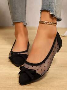 Women's Breathable Mesh Pointed Toe Colorblock Flats, Comfortable Minimalist Modern Casual Street Style Versatile Loafers (Size Runs Small, Narrow Feet, Suggest Ordering 2 Sizes Up)