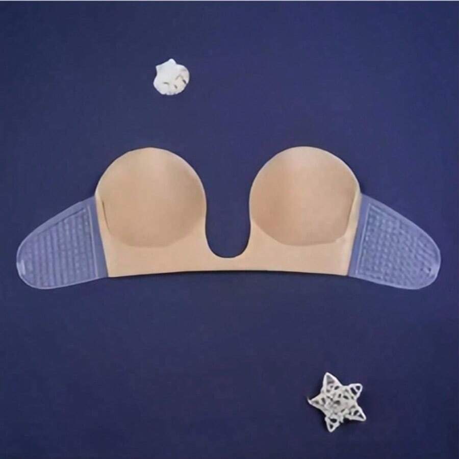 حمالة صدر نسائية لاصقة ذاتية اللصق شفافة بلا أشرطة قابلة لإعادة الاستخدام من السيليكون برفع الصدر والظهر مكشوف، حمالة الصق قابلة لإعادة الاستخدام بلا أشرطة من السيليكون مجمعة للفساتين الظهر مكشوفة - متعدد الألوان - مشاهدة 1