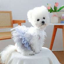 Dog Princess Dress Bow Puppy Girl Tulle Dress Pet Summer Clothes For Wedding Party