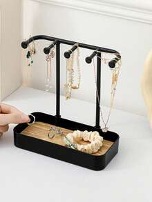 1pc Jewelry Storage Rack, Jewelry Earring Hanger, Necklace Hair Accessories Earring Storage Rack, Bracelet Display Rack, Key Rack Storage Box, Gender Reveal Party, Perfect For Birthdays, Weddings, Parties, The Perfect Gift For Colleagues, Friends, And Family, Back To School - Black - View 6