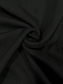 HOMEYEE Kontrastowy blok kolorów, stójka, długi rękaw, swobodna marynarka, elegancki styl retro, odpowiednia do biura, pracy lub na wakacje, wiosna/jesień/zima - Czarne - Zobacz 6