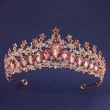 1件新娘皇冠髮飾，適合公主風婚禮生日設計飾品 - 彩色 - 查看 5