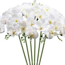 2/4/6 piezas Flor de orquídea Phalaenopsis artificial para decoración del hogar