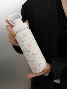 BENNY 1个600毫升/20.29盎司不锈钢蝴蝶结玫瑰花保温杯，蝴蝶结水壶，运动水壶，原装不锈钢双层真空保温杯，旅行户外杯，健身运动杯，平底杯，车载杯，四季通用饮水杯，节日礼物 - 多色 - 查看 5