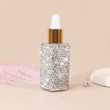 1pc Shiny Essential Oil Dropper Bottle, Mini Glass Bottle, Portable Perfume Bottle, Cosmetic Sample Container, Liquid Perfume Bottle, Dispensing, Refillable, Lightweight And Easy To Carry, For Traveling And Home Organization, Ideal Gift For Holiday Season