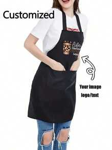 Personalisierbare Foto/Text Multifunktions-Schürze, personalisierte Namen/Logo Schürze für Köche/Kochen/Küche, wasserdichte Schürze für Friseure/Schönheitssalons/Barbiere, einzigartiges personalisiertes ideales Geschenk für Ihn/Sie