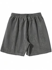 Men's Summer 3/4 Length Corduroy Casual Streetwear Shorts - 淺灰色 - 查看 2