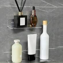 Estante de pared acrílico transparente, Panel colgante perforado para baño, inodoro, cocina, estante de almacenamiento, pegatinas fuertes gruesas acrílicas XTWH - Largo 50x15cm - Ver 7