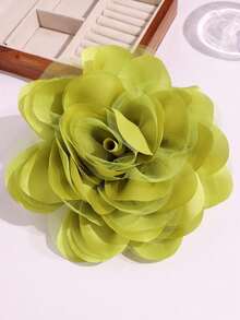 20 厘米夸张复古优雅双层雪纺面料花朵胸针，晚礼服、西装、主持人礼服装饰配件衣服包饰学校办公室配件衬衫夹克首饰圣诞节万圣节衣服别针有趣可爱的教师礼物