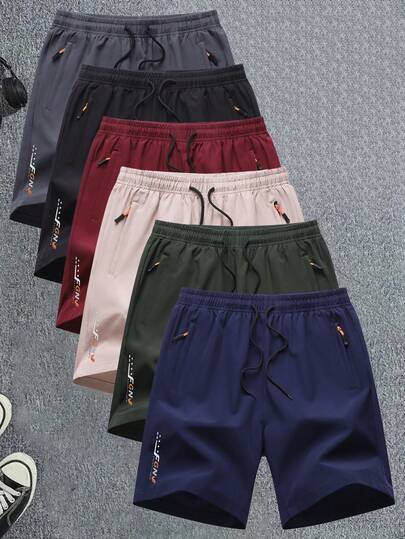 1 件男士休闲速干运动短裤，透气跑步健身健身短裤