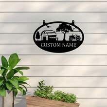 Personalized Farmhouse Decor Country Farm Sign Custom Text Home Tractor Plant Decor Suitable For Garden Country Decoration Christmas Gifts For Dad - Black - View 5