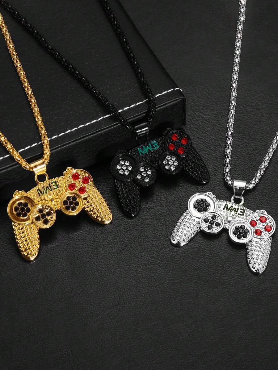 1pc Boy's Casual Fashion Creative Game Console Pendant Necklace, Decorative Accessory Jewelry Gift - Multicolor - View 1