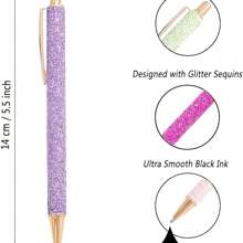 9 Pack Glitzer-Gelroller-Kugelschreiber, mittlere Spitze 1,0 mm, einziehbare Metallstifte mit schwarzer Tinte, mit Pailletten verziert, Kugelschreiber zum Journaling, Geschenke für Frauen und Mädchen
