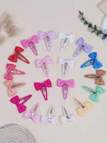 30pcs Snap Hair Clips With Bows Boutique Grosgrain Ribbon 1.8 Inch Hair Bows No Slip Hair Barrettes For Little Girls
