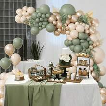 100 个牛油果色、沙白色、香槟金色乳胶气球，适用于生日、婚礼、新娘送礼会、毕业典礼、周年纪念、洗礼、主题派对、家居装饰、摄影、狂欢节、沐浴、母亲节