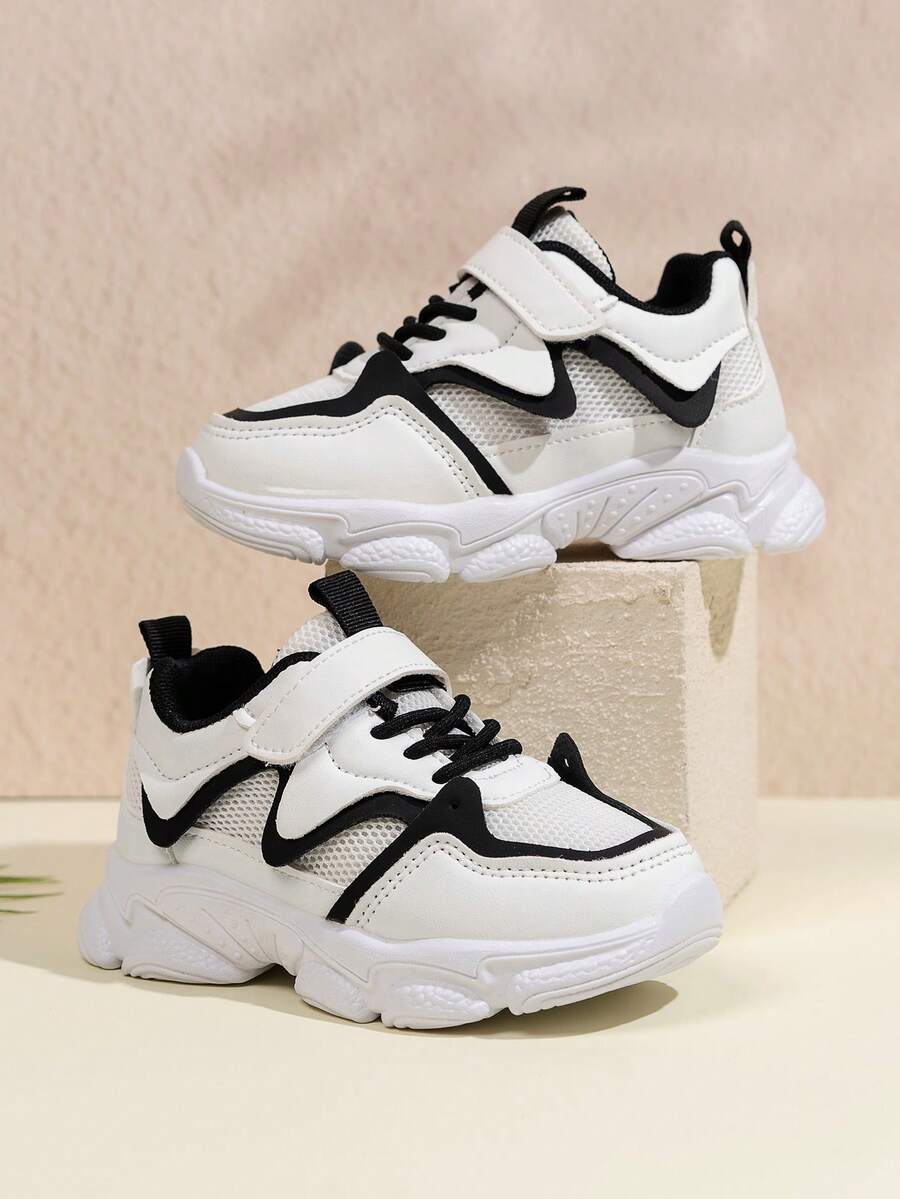 男童黑色运动鞋、女童学生鞋、婴儿运动鞋 - 黑與白 - 查看 1