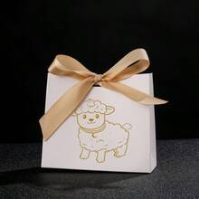 White Festive Candy Box Lamb Print Mini Gift Bag Slaughtering Sheep Small Gift Bag - Multicolor - View 7
