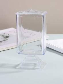 1pc Lint Free Nail Wipes Nails Storage Box Acrylic Material Standing Design Container Remover Organizer Makeup Case Nail Art Tools Pink Clear Black - Multicolor - View 2