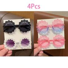 2/4Pcs 2026 Girls Cute Newest Gradient Double Splicing Flower Kids Children Baby Fashion Classics Round Glasses Eyewear,Card Only Show,Don't Shipping - Multicolor - View 11