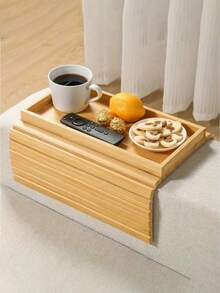 1PC Bamboo Sofa Armrest Tray, Old Sofa Armrest Tray, Folding Remote Control Storage Sofa Armrest Tray. - 彩色 - 查看 1