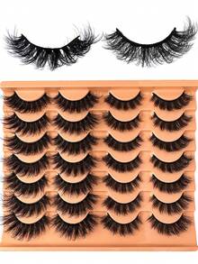 14 Pairs 3D Faux Mink Lashes: Natural, Thick, Dramatic, Fluffy, Extra Long Lashes - Suitable For Beginners And Reusable - Fluffy Lashes - View 2