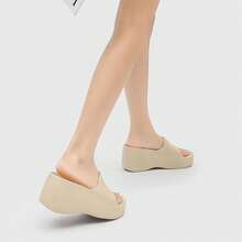 Fashion Solid Color EVA Women's Slides - Slip-On Indoor Casual Open Toe Slippers, Lightweight And Comfortable For All Seasons Household Shoes - Khaki - View 5