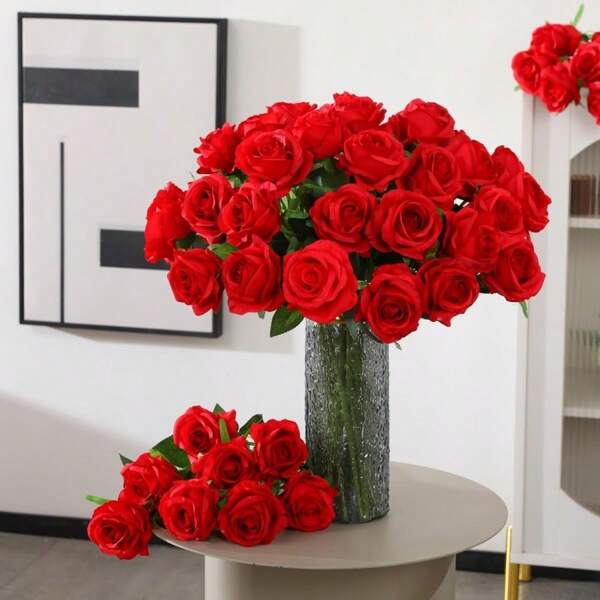 4/6/8/10/12 piezas Flor de rosa roja, apta para boda