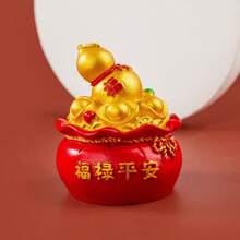 1pc Resin Fortune Bag Money Bag Figurine, New Year Decoration For Home Table Desktop